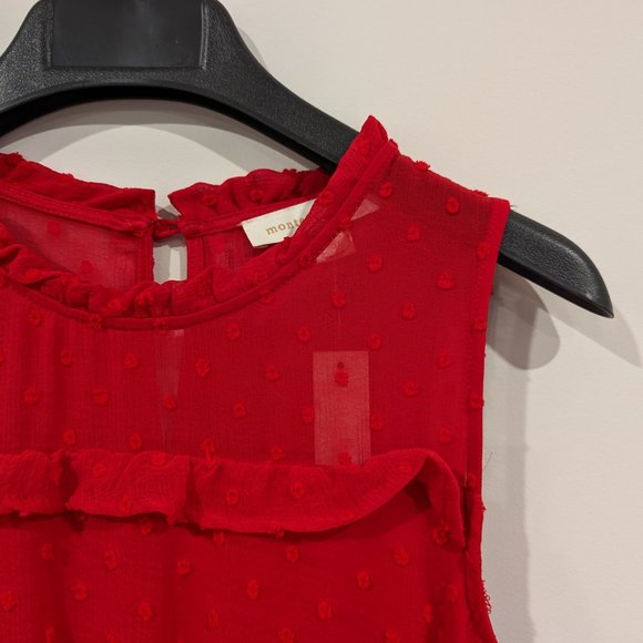 Monteau | NWT Red Sleeveless Ruffled Dress - Picture 9 of 9